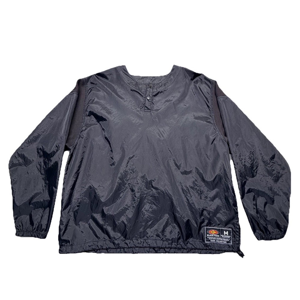 Easton Team Collection Men's Pullover Windbreaker Black Baseball Jacket‎ Size M